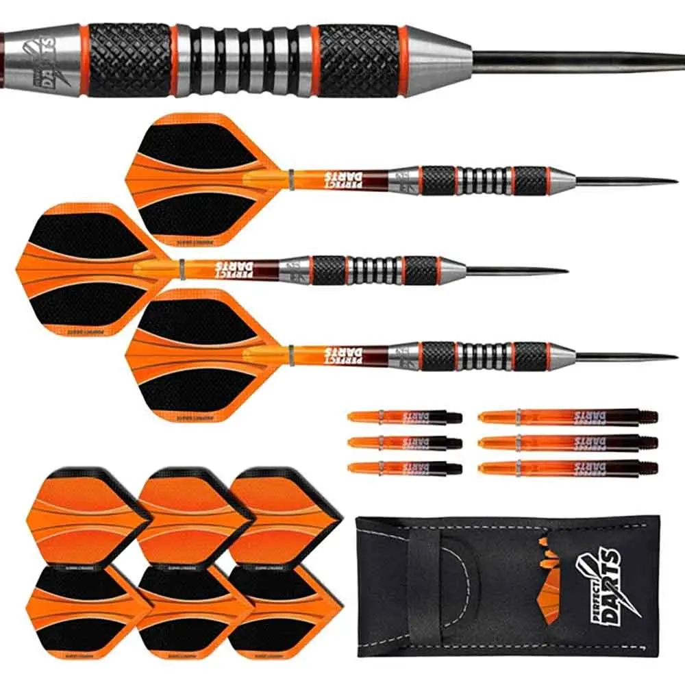 Dardos Perfect Darts Solarfox 4 Knurled Negro Naranja 90% 26gD3554 vista 3