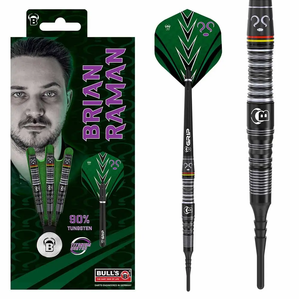 Dardos Bulls DE Brian Raman 90% Tungsteno 18g Profesionales vista 2