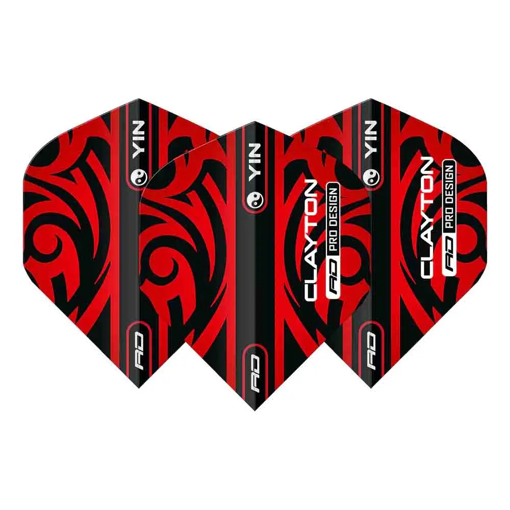 Plumas Flights Red Dragon Jonny Clayton Yin Yang Rojo Verde 1 sets 3 plumas vista 2