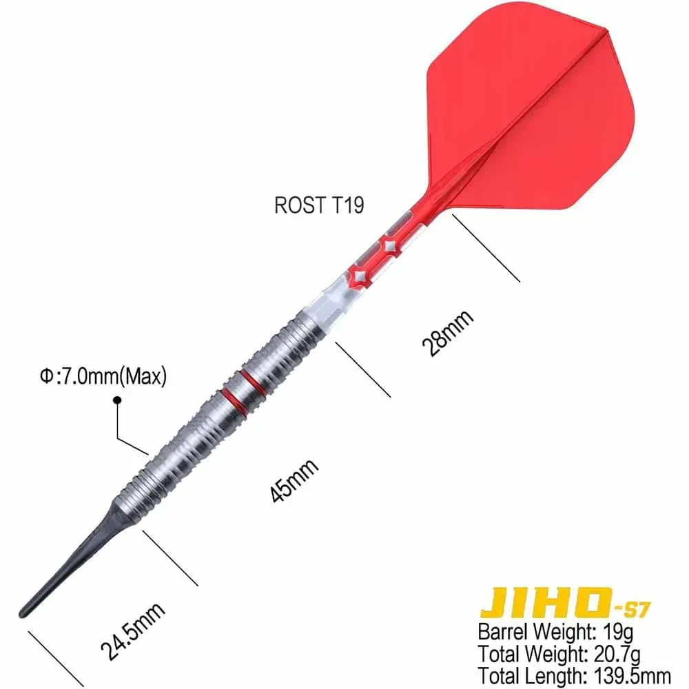 Dardos Cuesoul Jiho S7 Soft tip 90% Tungsteno 19g Profesionales vista 4