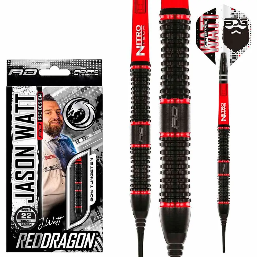 Dardos Red Dragon Jason Watt 90% Tungsteno 22g Profesionales vista 4