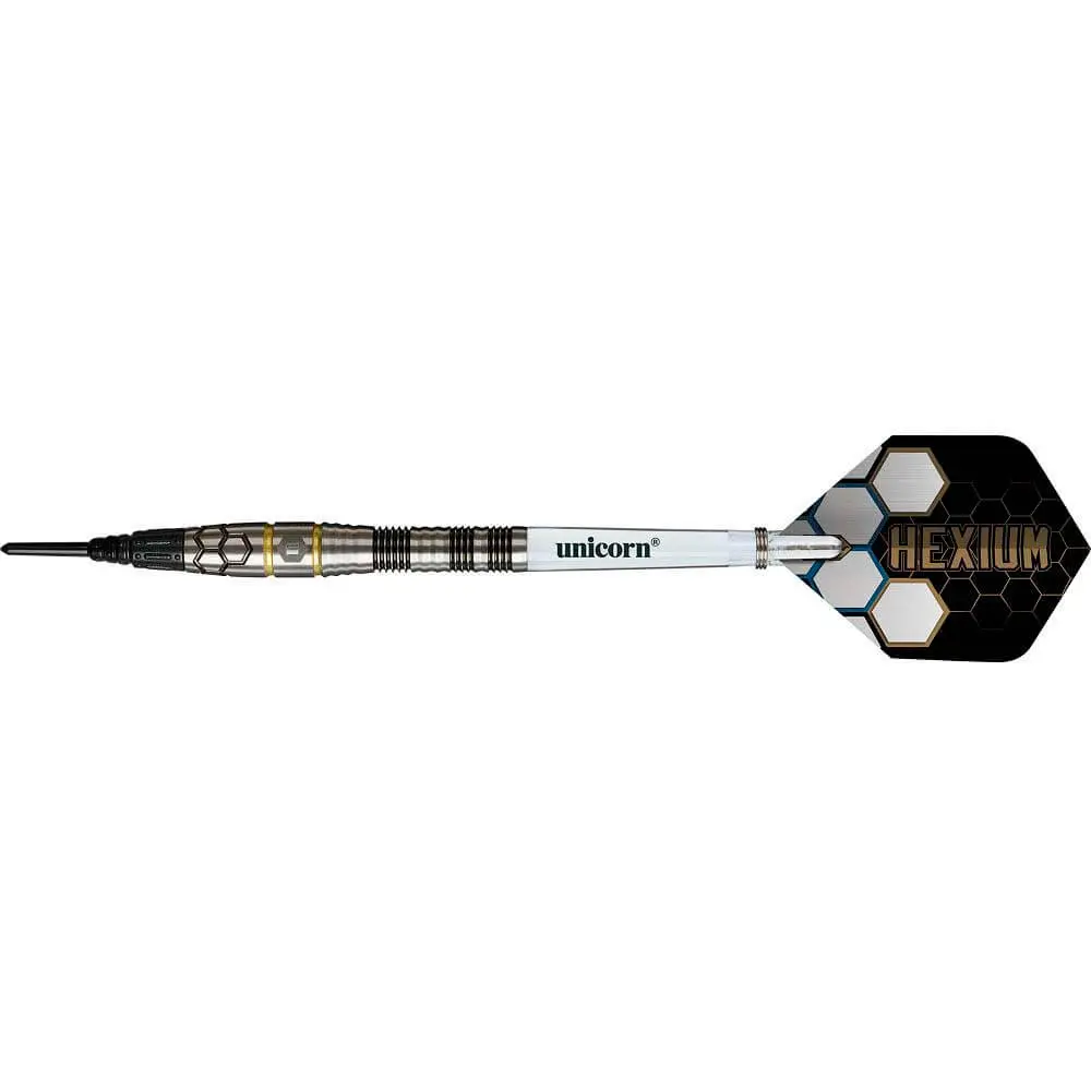 Dardos Unicorn Hexium 1 Black Gold P.Plastico 90% Tungsteno 22g Profesionales
