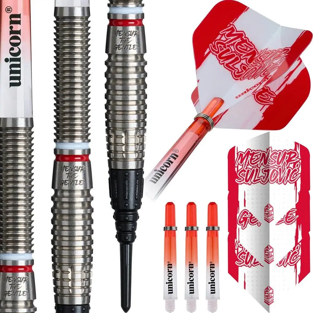 Dardos Unicorn Darts Mensur Suljovic P.Plastico 95% Tungsteno 18g Profesionales vista 4