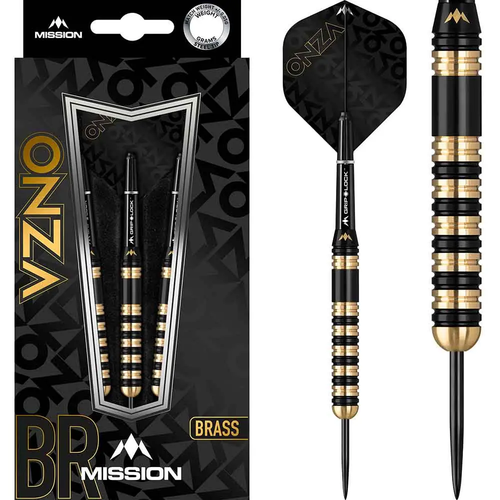 Dardos Onza M3 Mission Laton Dorado Negro 23g Punta AceroD1577 vista 3