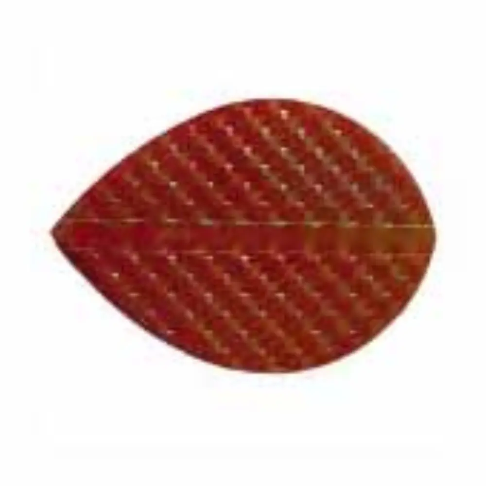 Plumas Iridescent Embossed Oval Roja vista 2