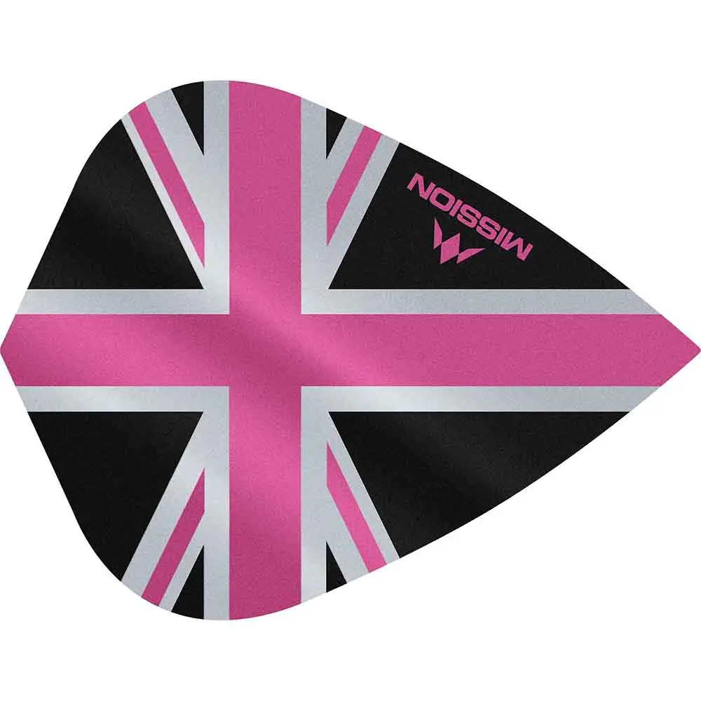 Plumas Mission Darts Kite Alliance Union Jack Negro RosaF3094 vista 3