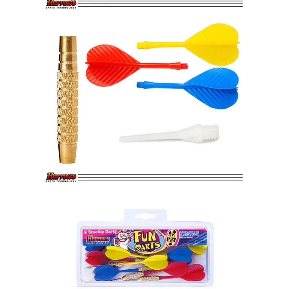 Pack Dardos Harrows Fun Darts Laton 2ba 4mm Steel Tip Set 9 Unid. vista 5