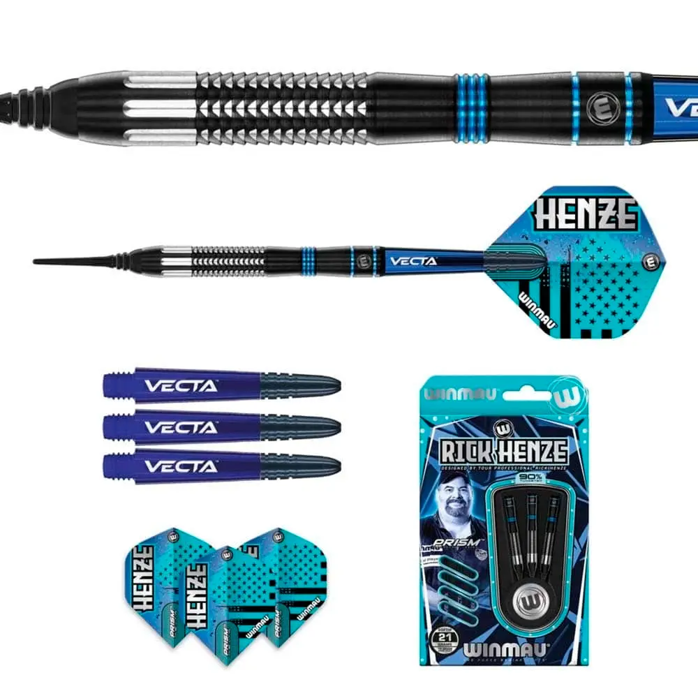 Dardos Winmau Rick Henze 21 90% Tungsteno 21g Profesionales vista 5
