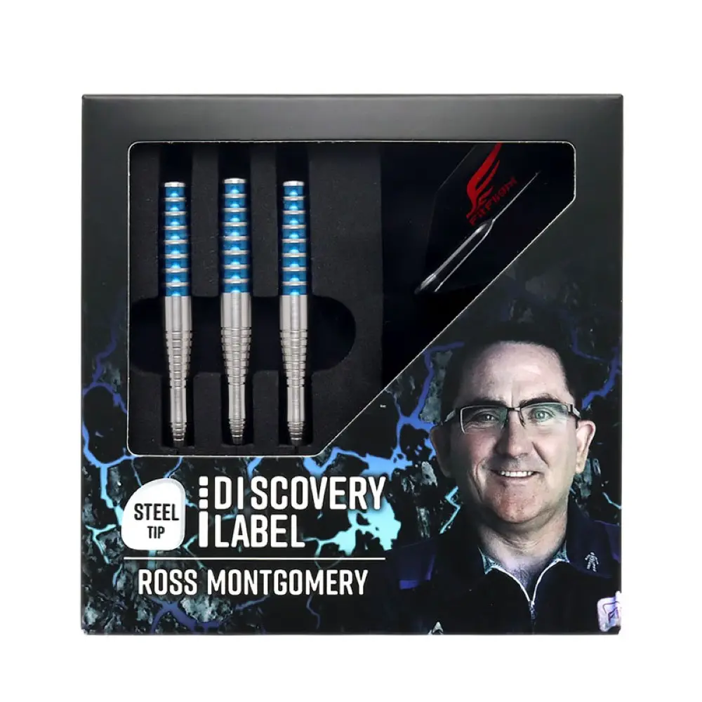 Dardos Cosmo Darts DISCOVERY LABEL Ross Montgomery 90% 24g vista 6