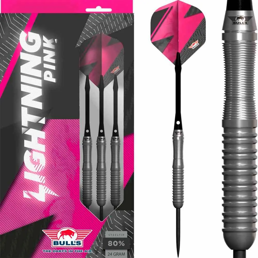 Dardos Bulls Darts Lightning Pink P.Metal 80% 24g vista 5