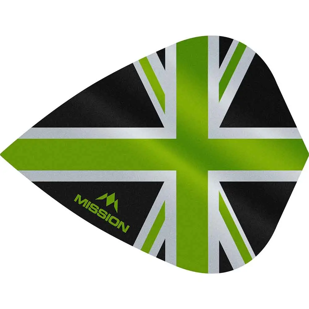 Plumas Mission Darts Kite Alliance Union Jack Negro VerdeF3091 vista 2