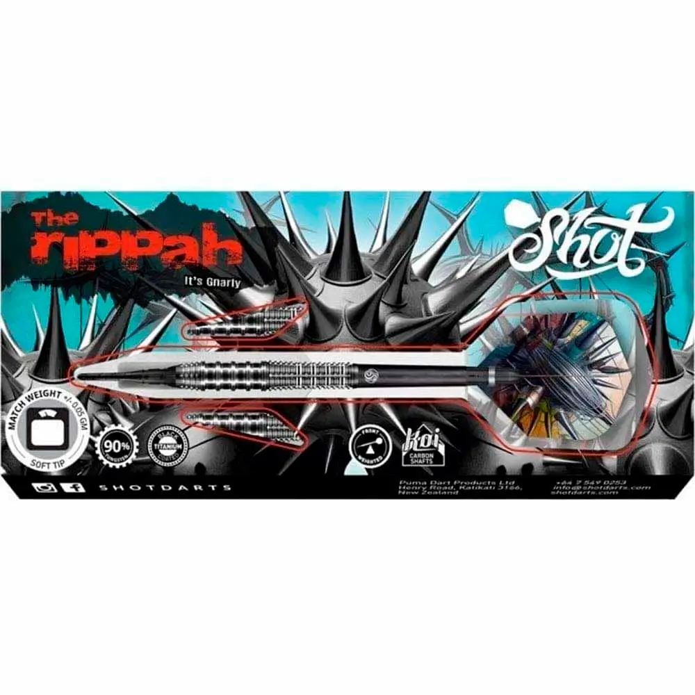 Dardos Shot Darts Gnarly Shredda SH- 90% Tungsteno 20g Profesionales vista 6