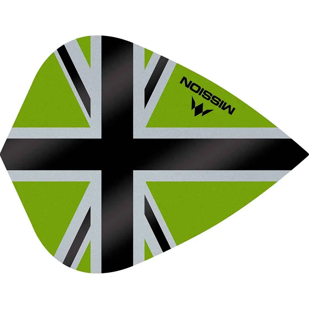 Plumas Mission Darts Kite Alliance-X Union Jack Negro VerdeF3114 vista 3