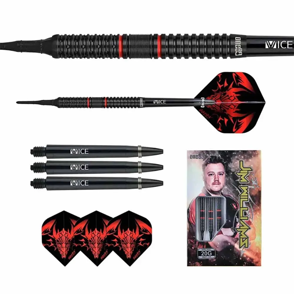 Dardos One80 Jim Willians 90% Tungsteno 18g Profesionales vista 2