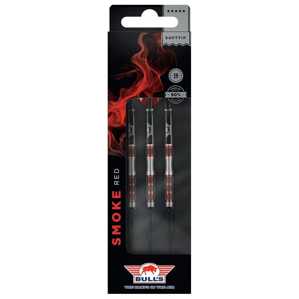 Dardos Bulls Darts Smoke Red B 90% Tungsteno 18g Profesionales vista 4