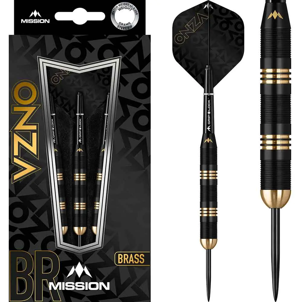 Dardos Onza M1 Mission Laton Dorado Negro 24g Punta AceroD1575 vista 3