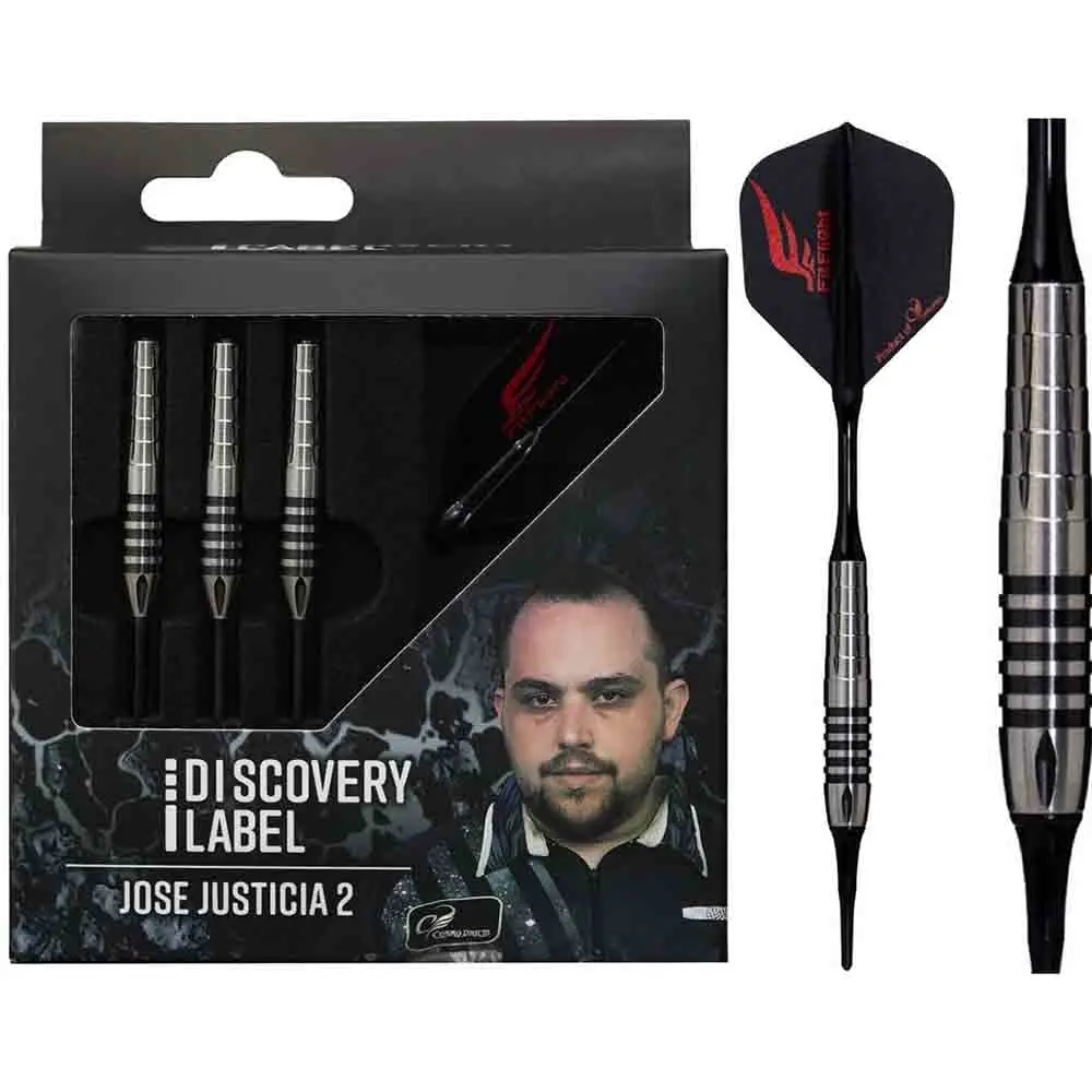 Dardos Cosmo Darts Discovery Label Jose Justicia V2 90% Tungsteno 18g Profesionales vista 3