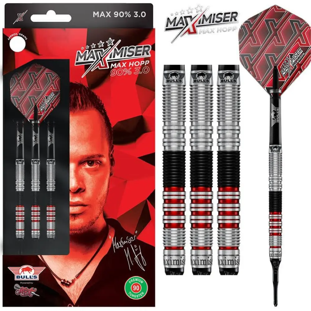 Dardos Bulls Darts Max Hopp 3.0 ST 90% Tungsteno 22g Profesionales vista 5
