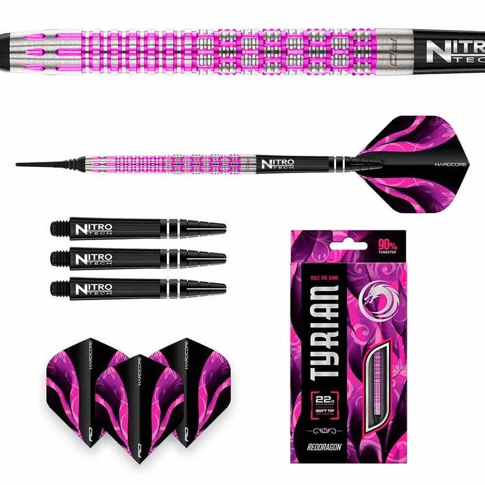 Dardos Red Dragon Tyrian Purple 90% Tungsteno 22g Profesionales vista 3
