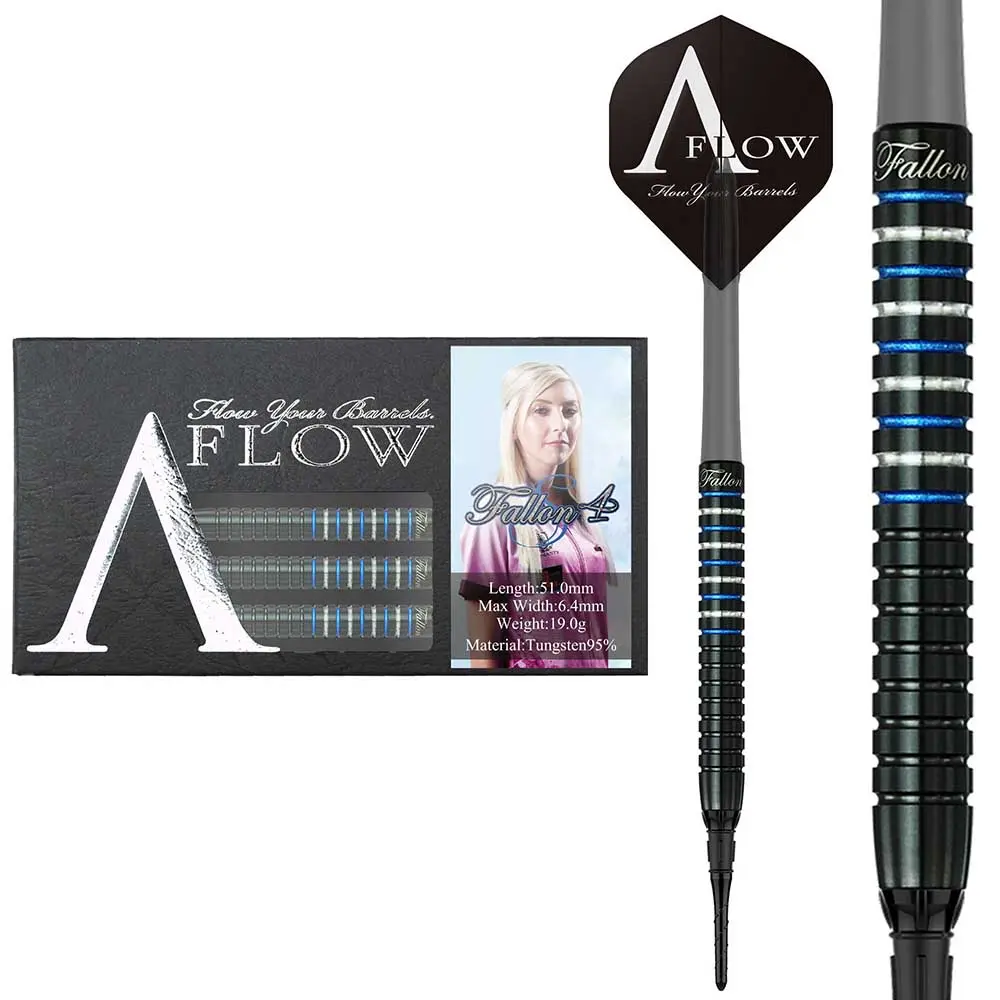 Dardos Dynasty Darts A-Flow Black Line Type X Fallon 4s 95% Tungsteno 19g Profesionales vista 2