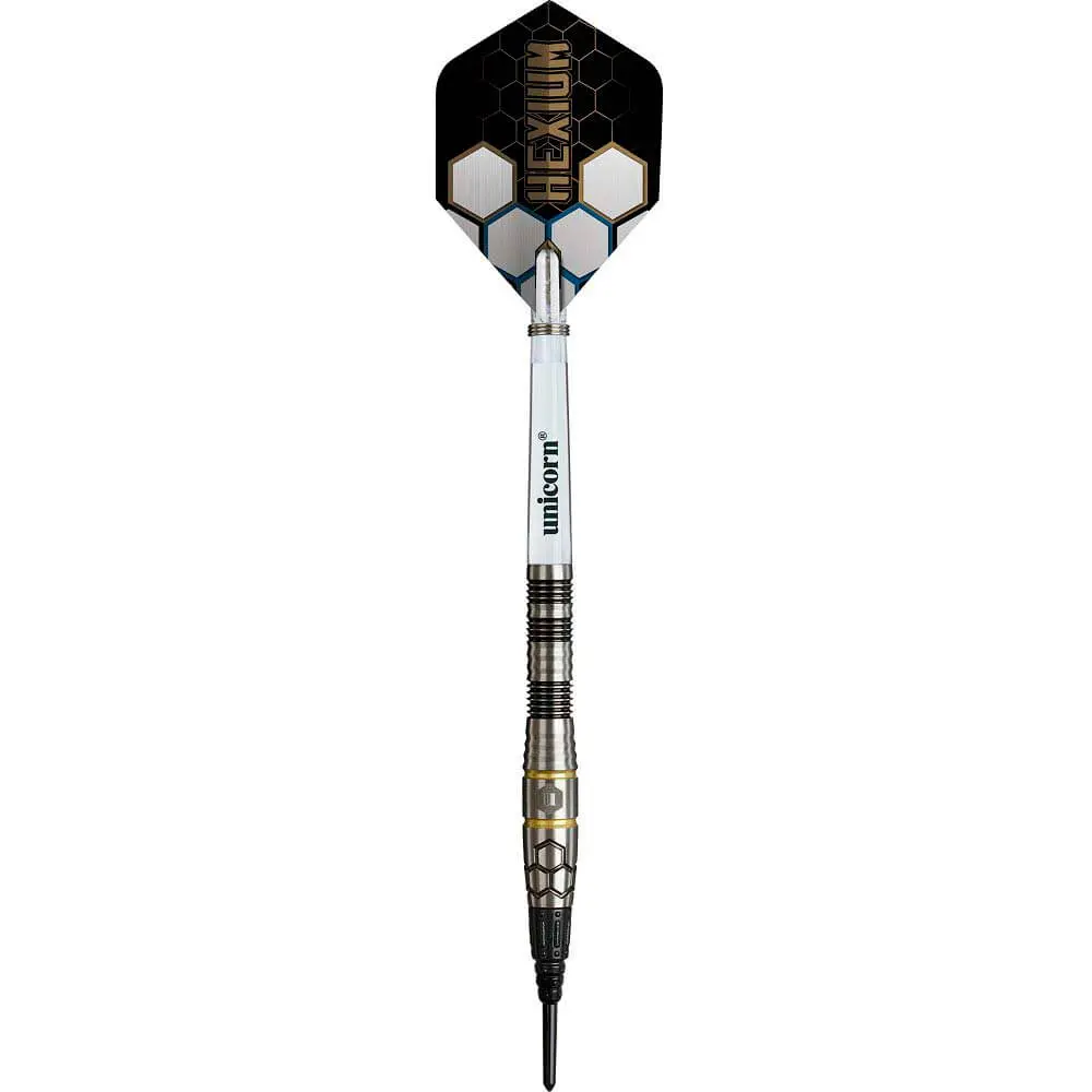 Dardos Unicorn Hexium 1 Black Gold P.Plastico 90% Tungsteno 22g Profesionales vista 2