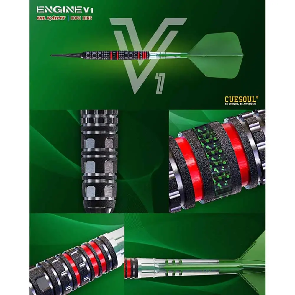 Dardos Cuesoul Engine Vreen Hope Soft tip 90% Tungsteno 19g Profesionales vista 5