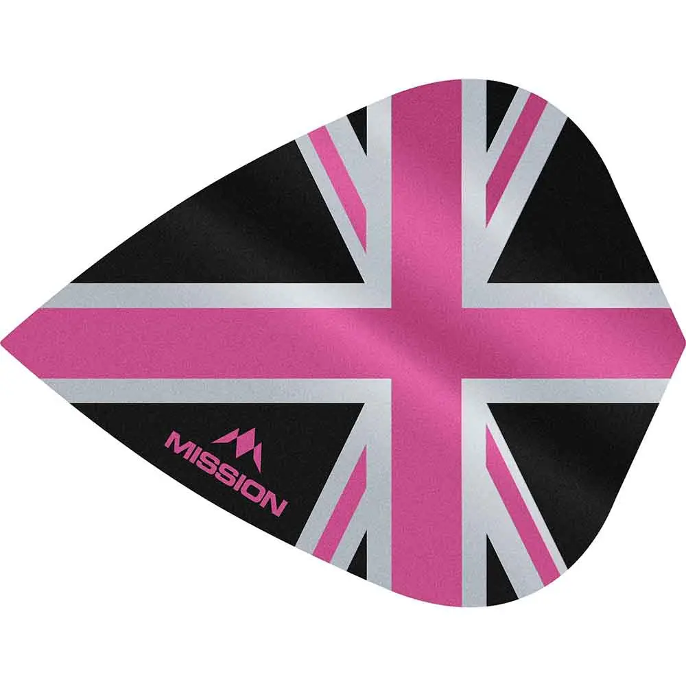 Plumas Mission Darts Kite Alliance Union Jack Negro RosaF3094 vista 2