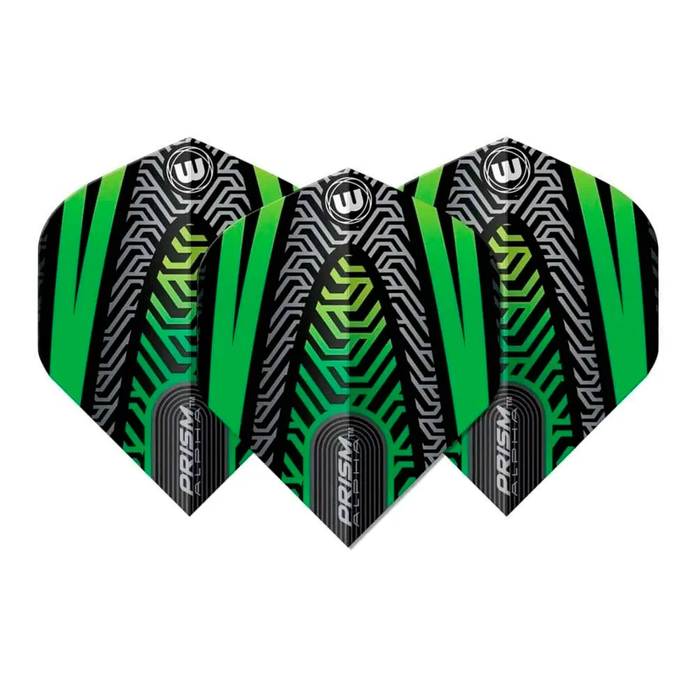 Plumas Winmau Darts Standard Prism Alpha Negro Verde V26915.733 vista 3