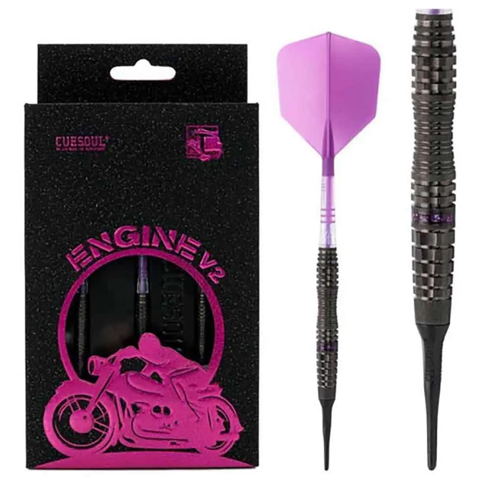 Dardos Cuesoul Engine V2 Purple Hope Soft tip 90% Tungsteno 20g Profesionales