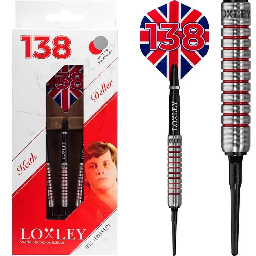 Dardos Loxley Darts Keith Deller Punta Plastico 90% Tungsteno 17g Profesionales