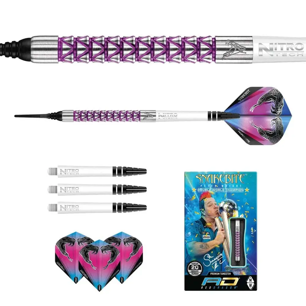 Dardos Red Dragon Peter Wright Snakebite Vyper Soft 90% Tungsteno 22g Profesionales vista 4