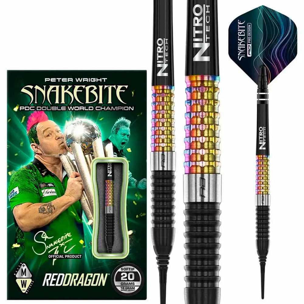 Dardos Red Dragon Snakebite Peter Wright Corra 90% Tungsteno 20g Profesionales vista 6