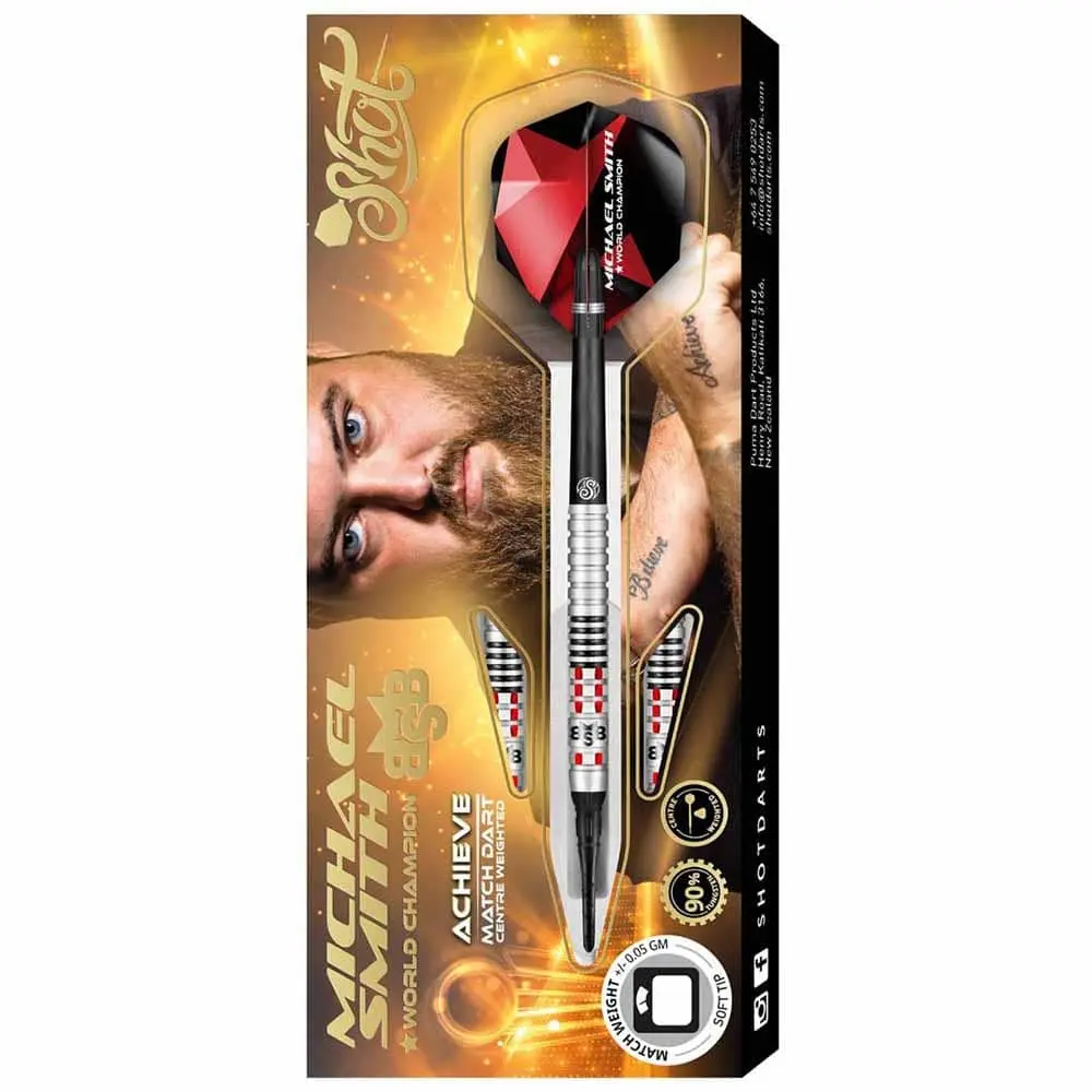 Dardos Shot Michael Smith Achieve SH-M 90% Tungsteno 18g Profesionales vista 3