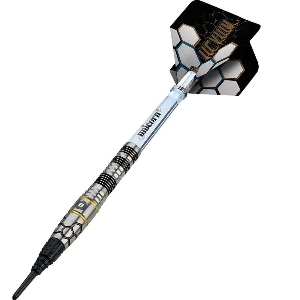 Dardos Unicorn Hexium 1 Black Gold P.Plastico 90% Tungsteno 22g Profesionales vista 3