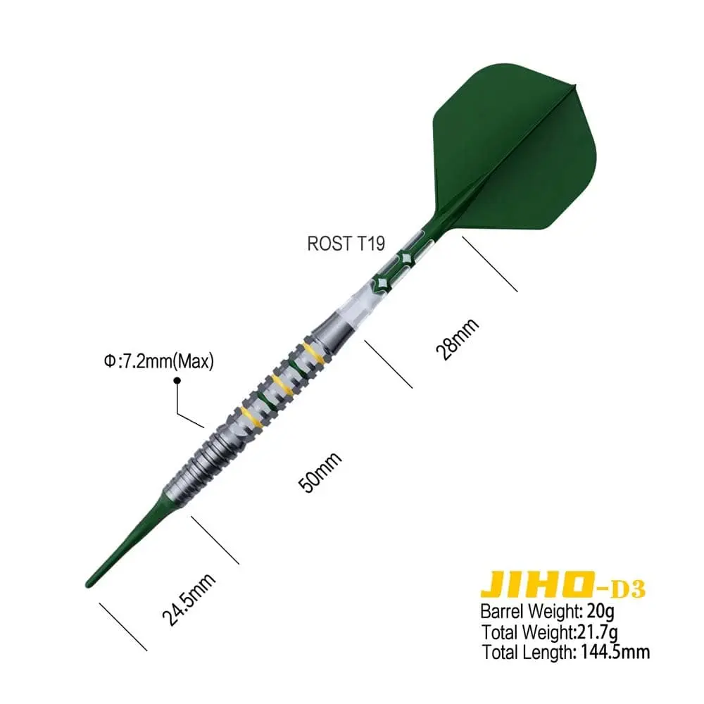 Dardos Cuesoul Jiho D3 Soft tip 90% Tungsteno 20g Profesionales vista 2