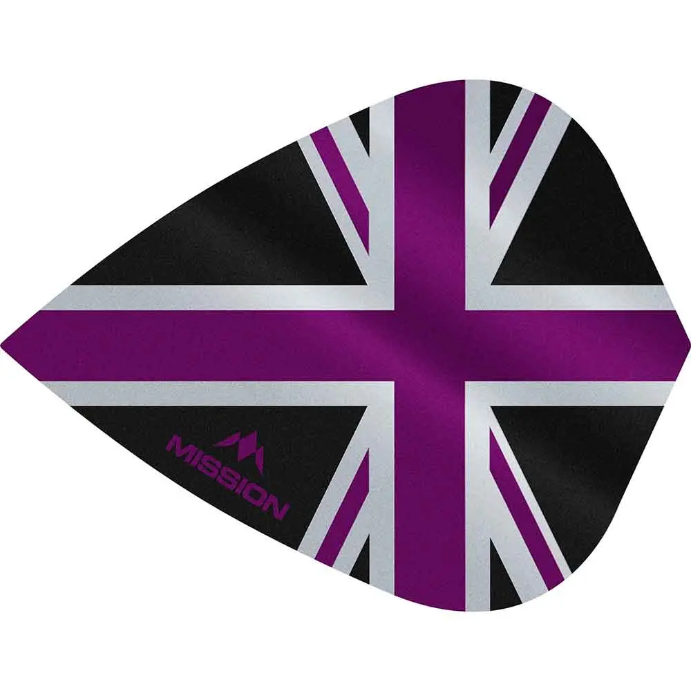 Plumas Mission Darts Kite Alliance Union Jack Negro MoradoF3093 vista 2