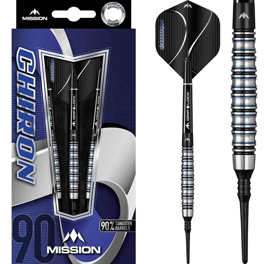 Dardos Mission Chiron M2 Electro Nego Azul 90% Tungsteno 21g Profesionales vista 3