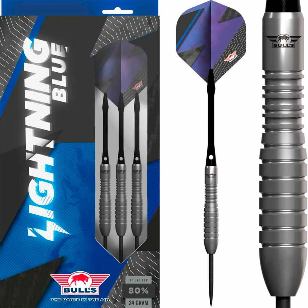 Dardos Bulls Darts Lightning Blue P.Metal 80% 22g vista 5