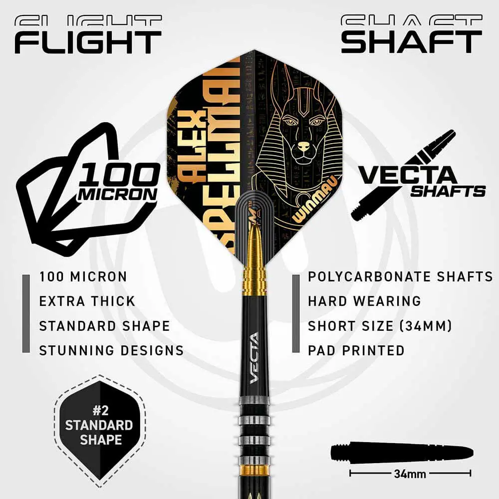 Dardos Winmau Alex Spellman P.Plastico 20 90% Tungsteno 18g Profesionales vista 5