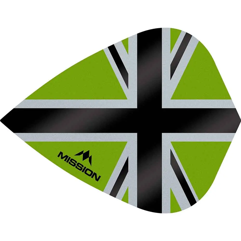 Plumas Mission Darts Kite Alliance-X Union Jack Negro VerdeF3114 vista 2
