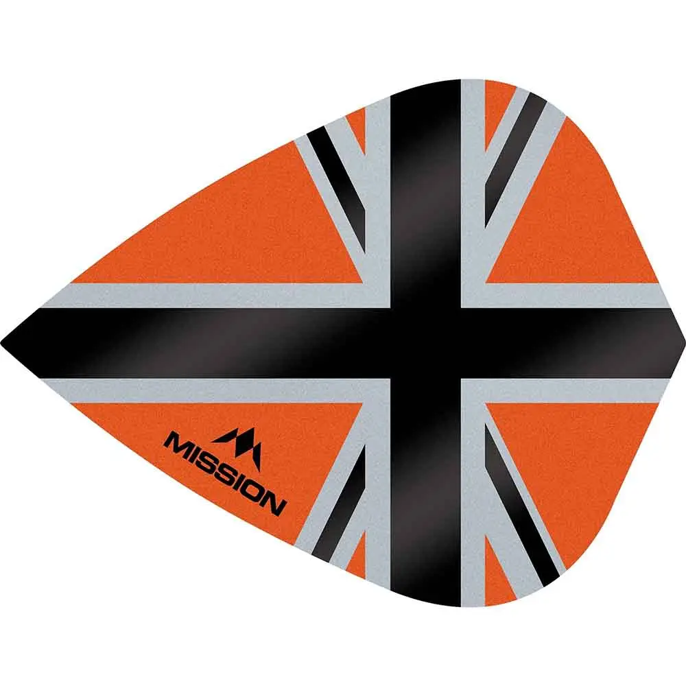 Plumas Mission Darts Kite Alliance-X Union Jack Negro NaranjaF3115 vista 2