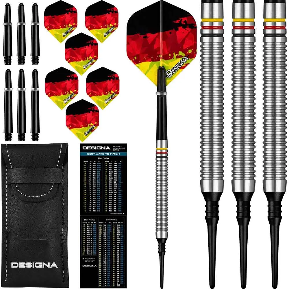 Dardos Designa Patriot X Darts Alemania 90% Tungsteno 20g Profesionales