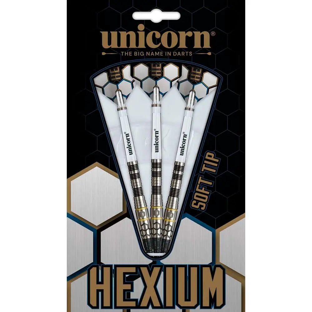 Dardos Unicorn Hexium 1 Black Gold P.Plastico 90% Tungsteno 22g Profesionales vista 6
