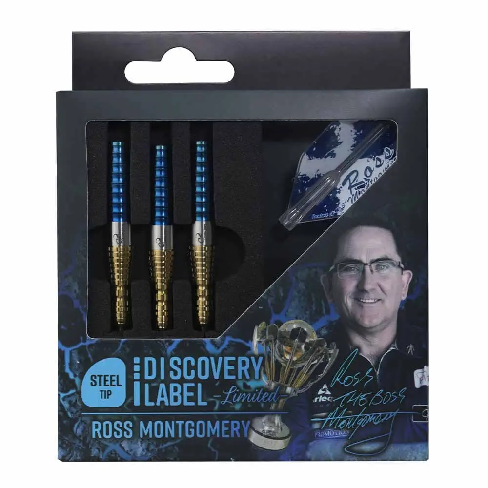 Dardos Cosmo Darts DISCOVERY LABEL Ross Montgomery Limited Edition 90% 24g vista 4
