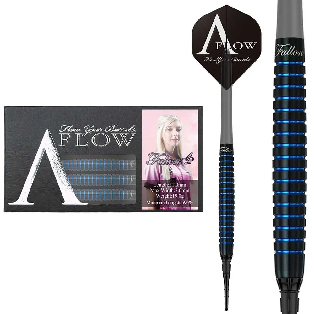 Dardos Dynasty Darts A-Flow Black Line Fallon Type X 4 MG 95% Tungsteno 19g Profesionales vista 2