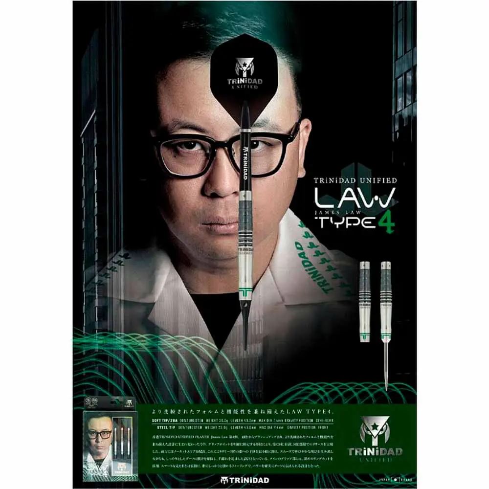 Dardos Trinidad Darts UNIFIED LAW Type4 James Law Steel 22gr 90% vista 4