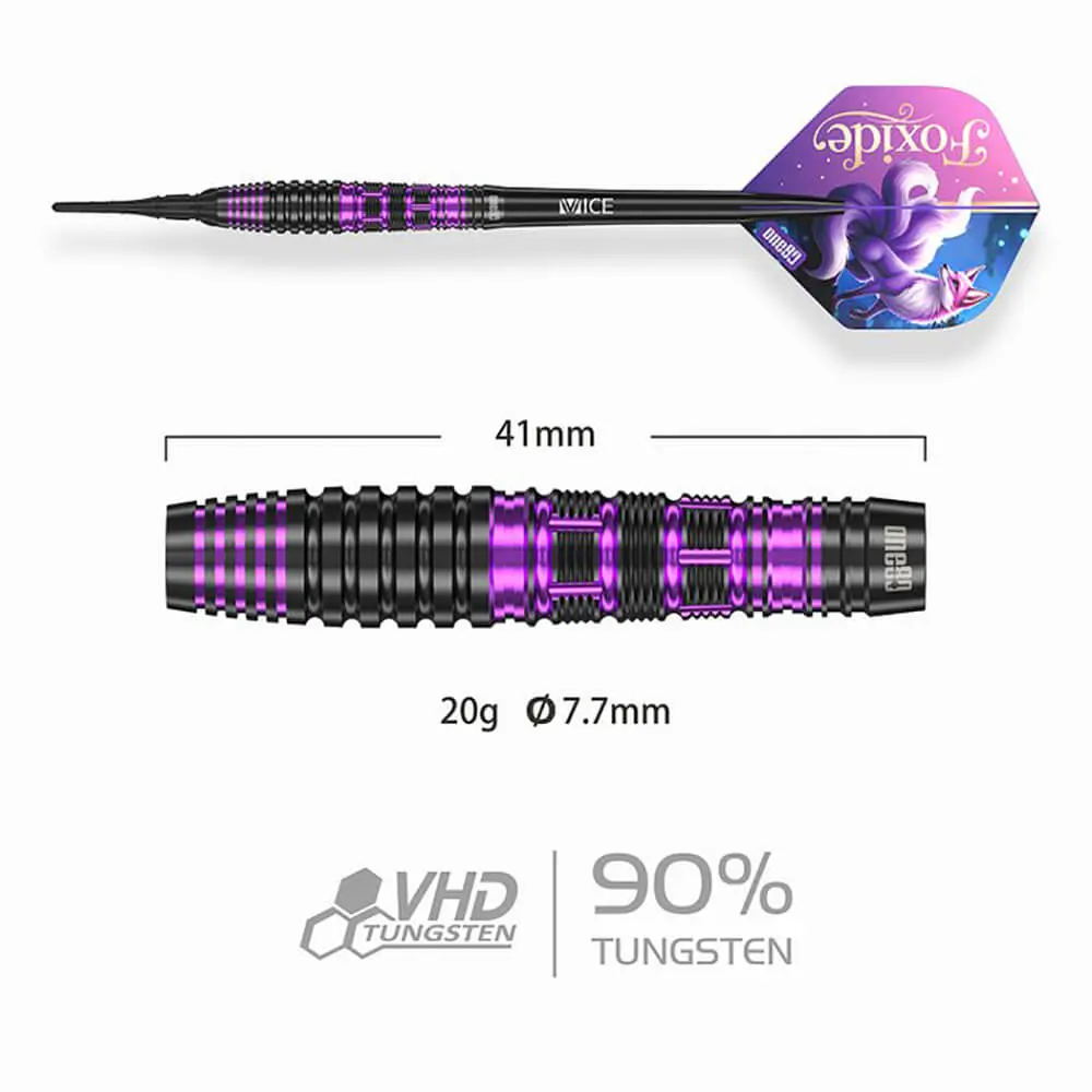 Dardos One80 Foxide F2 Softtip 90% Tungsteno 20g Profesionales vista 2