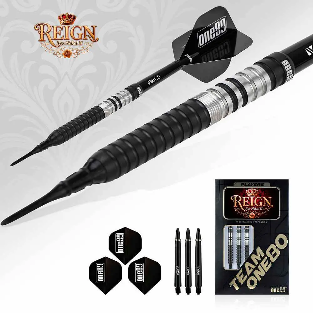 Dardos One80 Ryo Nakai V2 Reign II Black P.Plastico 90% Tungsteno 20g Profesionales vista 3